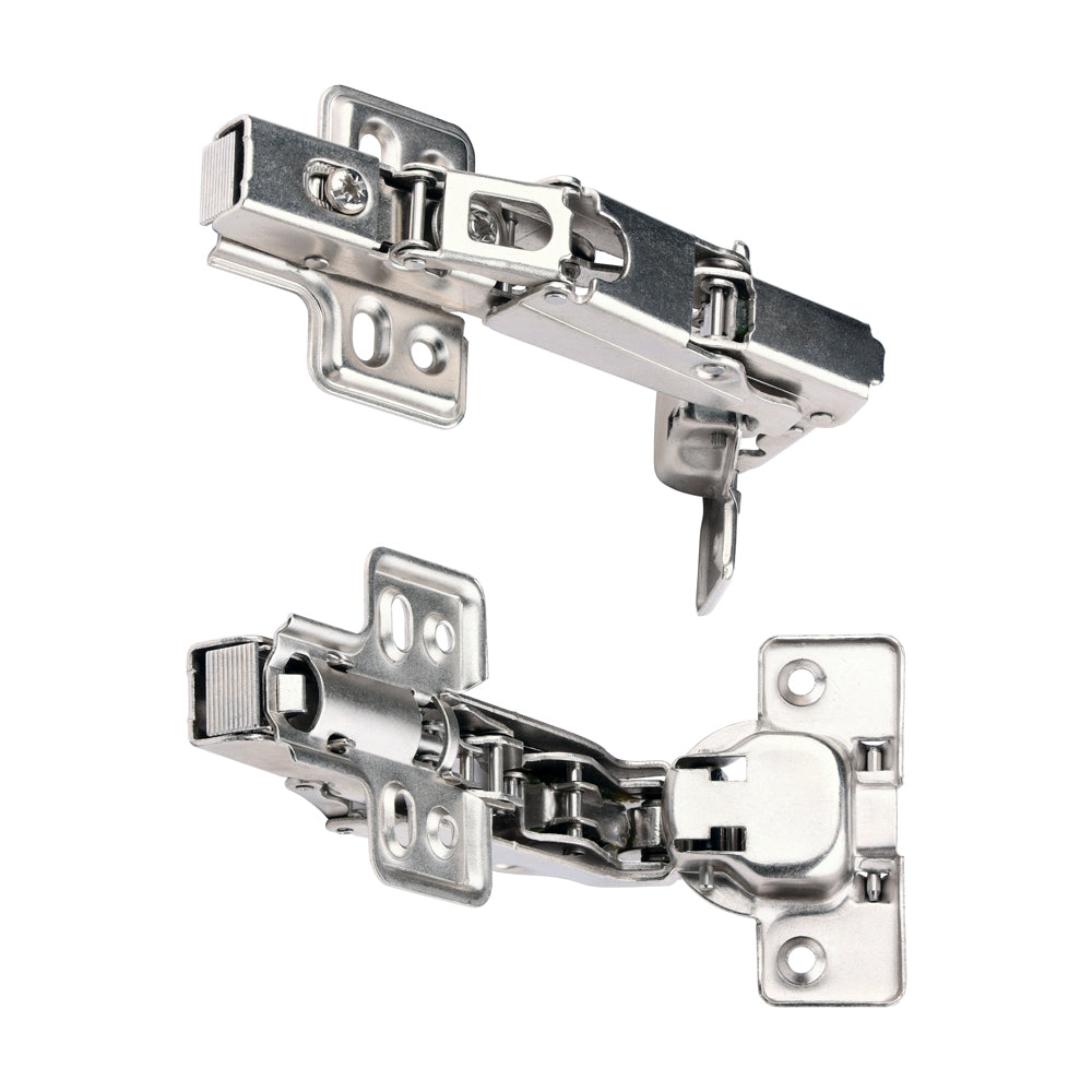 35mm Cup 170 Degree Clip-On Cabinet Hinges Nickel Steel Soft Close Large Opening Kitchen Cupboard Hinge Pairs, Wide Angle Full Overlay Furniture Hinge