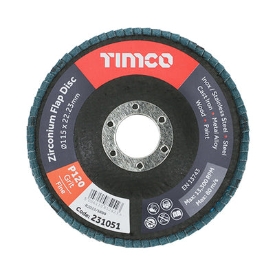 Set of Flap Discs – Zirconium – Type 29 Conical – P120 Grit | Long-Life Grinding & Finishing Discs for Metal & Steel (BOX OF 10)