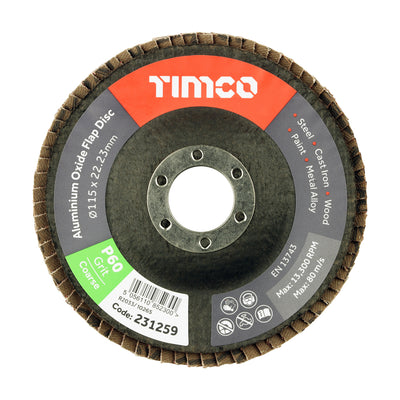115 x 22.23 Flap Discs Set – Type 29 Conical Aluminium Oxide 60 Grit for Metal, Paint & Wood Finishing (PACK OF 10)