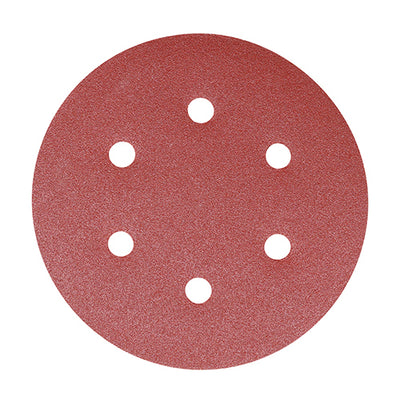 150mm Random Orbital Sanding Discs – Mixed Grit (80/120/180) Red Aluminium Oxide Hook & Loop Pads for Wood, Paint & Plaster (PACK OF 5)