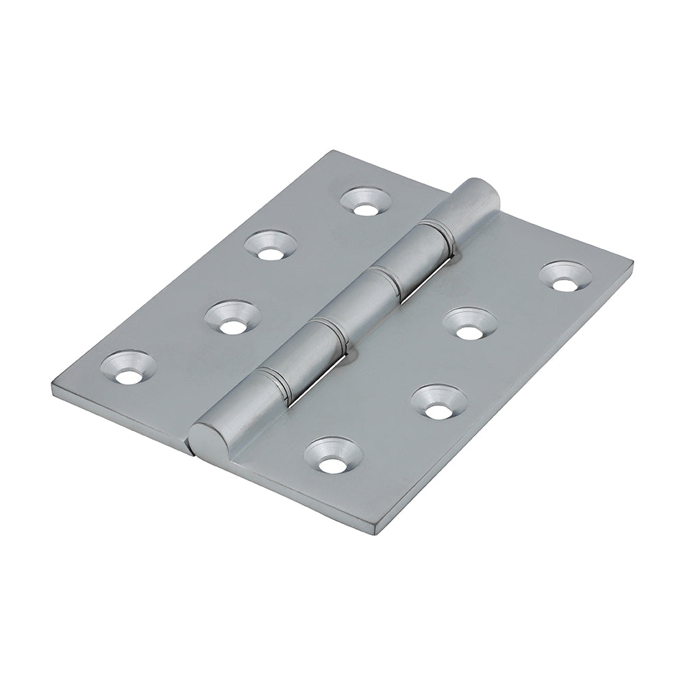(BOX OF 1 PAIR) Double Stainless Steel Washered Butt Hinge – Solid Brass Satin Chrome – Smooth Silent Door Movement