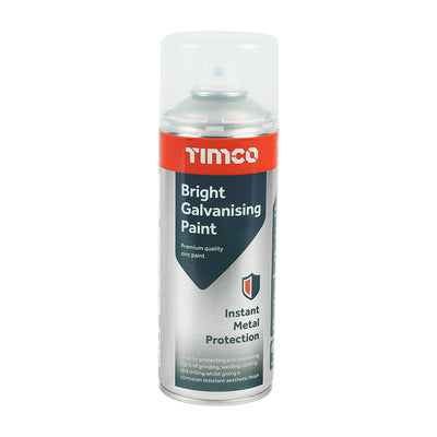 380ml Bright Galvanising Paint Spray | Metallic Silver Finish for Metal Repair | Professional, Flexible & Lead-Free