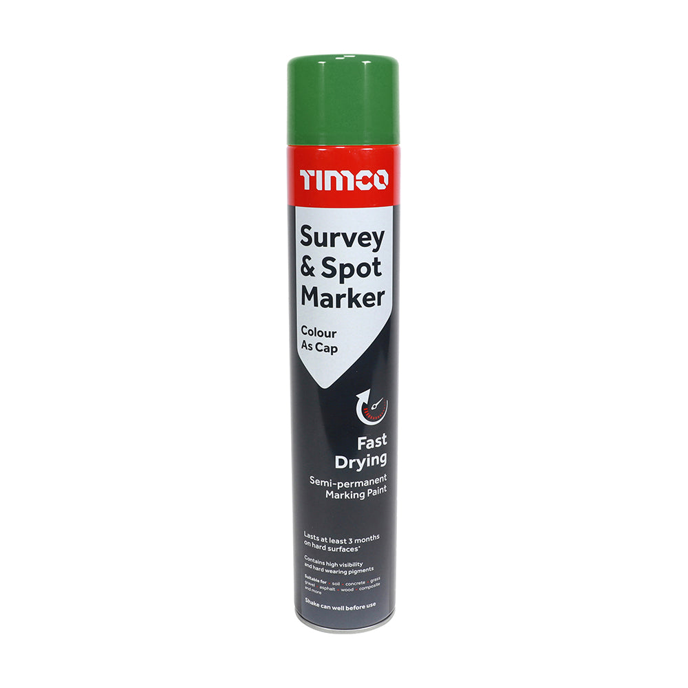 750ml Survey & Spot Marker Spray Paint – Rapid Drying Line Marking Paint for Construction, Landscaping & Site Work (CAN OF 1)