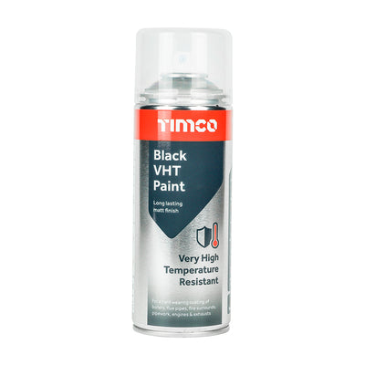 380ml Black VHT Paint – High Temperature Flame & Heat Resistant Coating for Metal Surfaces – Corrosion Protective Spray for Stoves, Exhausts & Fireplaces (CAN OF 1)