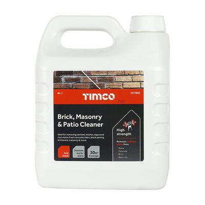 4L High Strength Brick, Masonry & Patio Cleaner | Acid-Based Mortar and Efflorescence Remover | 30m² Trade Coverage