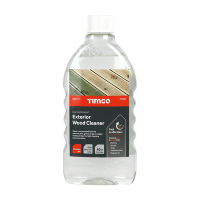 500ml Concentrated Exterior Wood Cleaner | Fast Acting Decking, Fence & Patio Cleaner | Removes Grime, Algae & Fungi | Treats up to 40m²