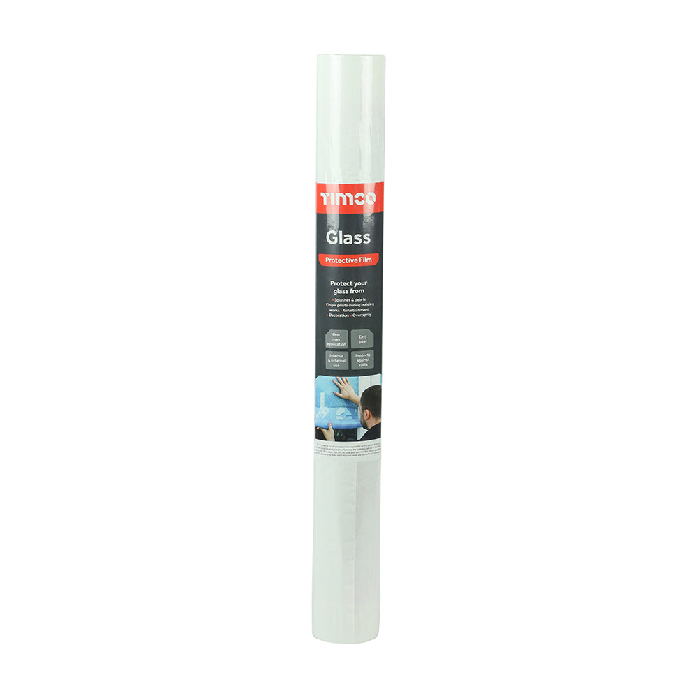 TIMCO - Protective Film for Glass – Blue Window Protection Film, Temporary Glass Surface Protection Roll, Easy Peel, No Residue