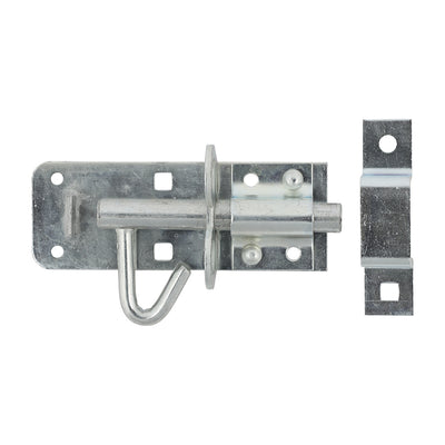 4 Inch Zinc Brenton Padbolt | Heavy Duty Barrel Bolt with Elongated Keep, Gate Lock
