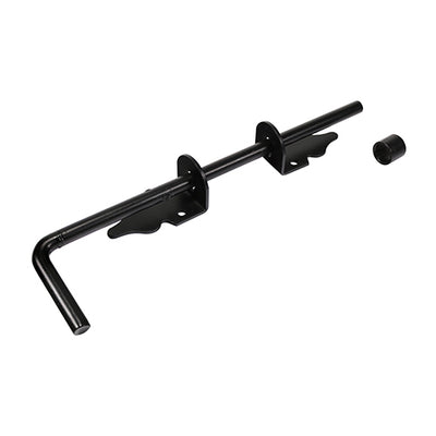 305mm (12") Cane Bolt – Black Epoxy Carbon Steel Gate & Door Drop Bolt – Secure Latch with Fixings (1 Each)