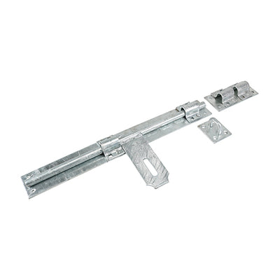 (PACK OF 1) Heavy Cross Pattern Door Bolt – Hot Dipped Galvanised Carbon Steel Padlockable Gate & Garage Lock