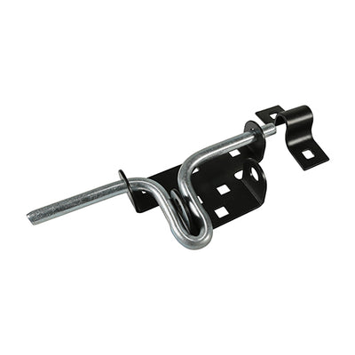 185mm (7 5/16") Slide Action Padbolt – Black Epoxy Carbon Steel Gate & Door Bolt – Padlockable Security Latch (PACK OF 1)