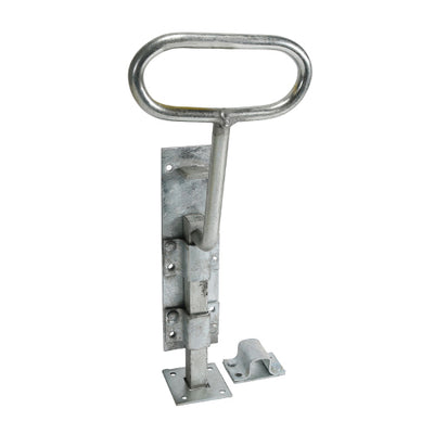 (PACK OF 1) Bow Handle Bolt – Epoxy Black Carbon Steel Gate & Door Latch with Fixings Included