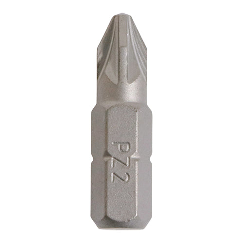 No.2 x 25mm TIMCO S2 Driver Bits - PZ | Pozidriv Impact Screwdriver Bits | Hardened Steel PZ2 Driver Bit