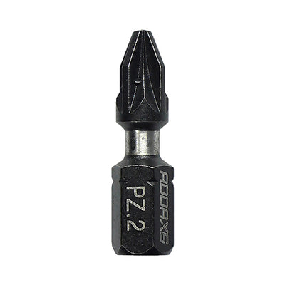 No.2 x 25mm - TIMCO PZ2 Impact Driver Bits – S2 Steel, Hex Shank, Torsion Zone, Black Phosphate - Pack of 10