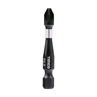 No.2 x 50mm Impact Driver Bits - PZ – Professional Hex Shank Driver Bits - Pack of 5 (2PZ50X6)