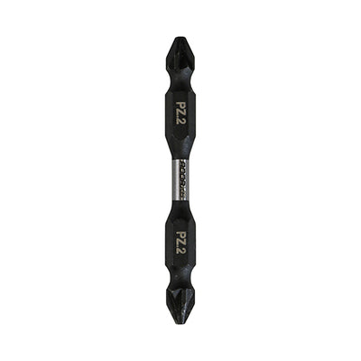 No.2 x 65mm - Impact Driver Bits - PZ Double Ended | Hex Shank Black Phosphate Pack of 2 (2PZ65X6)