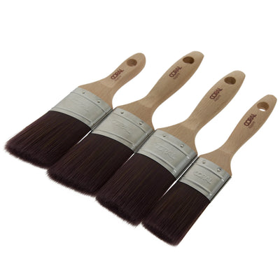 Assorted Sizes Coral Aspire Oval Paint Brush Set 4PC | Premium Decorating Brushes for Walls, Ceilings & Trim