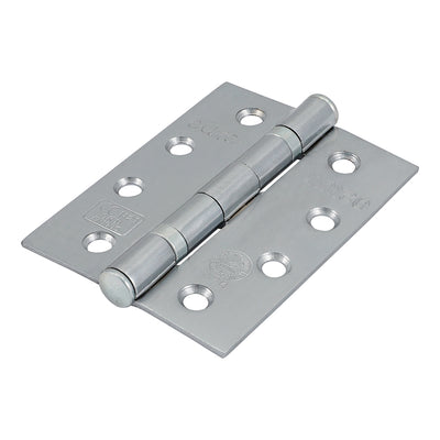 101x76x2.6 Grade 11 Satin Chrome Fire Door Hinge | Ball Bearing, CE Approved, Max 80kg