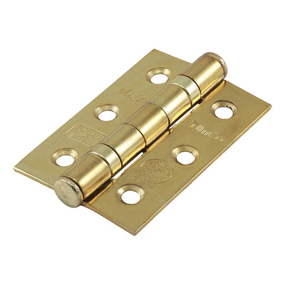 76x50x2.0 Grade 7 Electro Brass Fire Door Hinge | Ball Bearing, CE Approved, Max 40kg