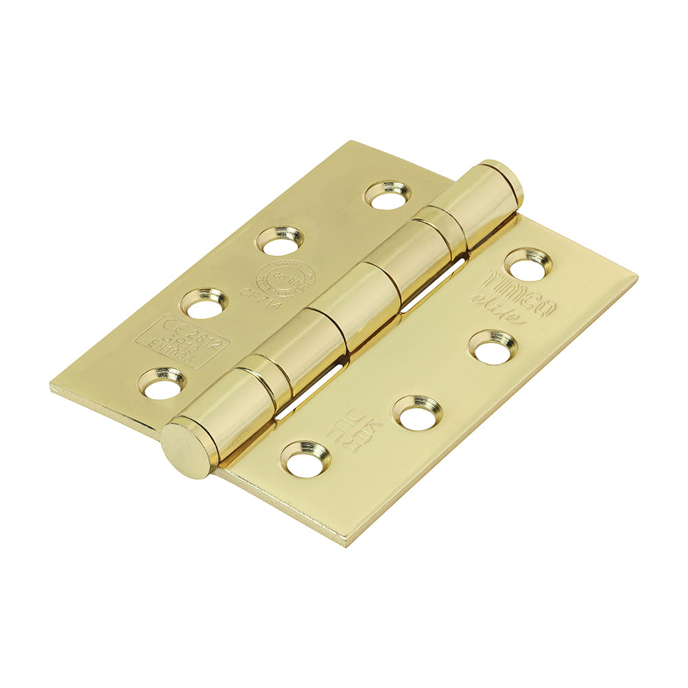101x76x3 Grade 13 Electro Brass Fire Door Hinge | Ball Bearing, CE Approved, 30/60 Min Rated