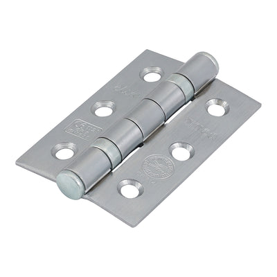 76x50x2.0 Grade 7 Satin Chrome Fire Door Hinge | Ball Bearing, CE Approved, Max 40kg