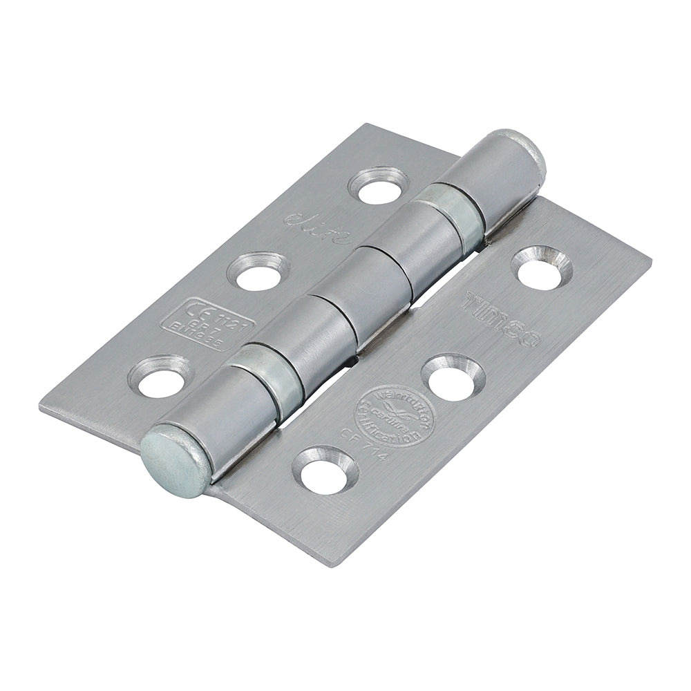 (BOX OF 1 PAIR) Grade 11 Fire Door Hinges – Square Corner Ball Bearing Hinges for 30 & 60 Minute Fire Doors up to 80kg