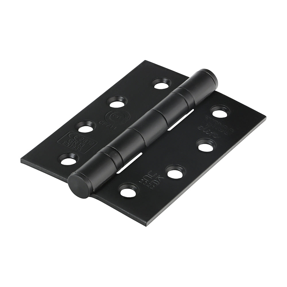 101x76x3 Grade 13 Matt Black Fire Door Hinge | Ball Bearing, CE Approved, 30/60 Min Rated