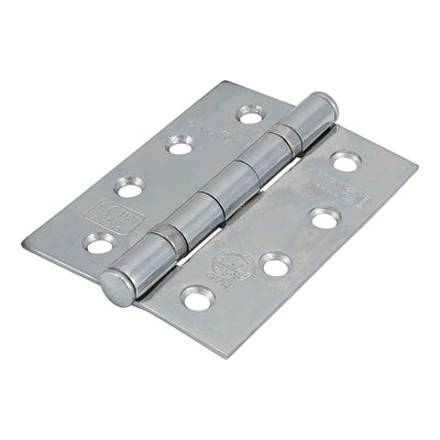 101x76x2.6 Grade 11 Polished Chrome Fire Door Hinge | Ball Bearing, CE Approved, Max 80kg