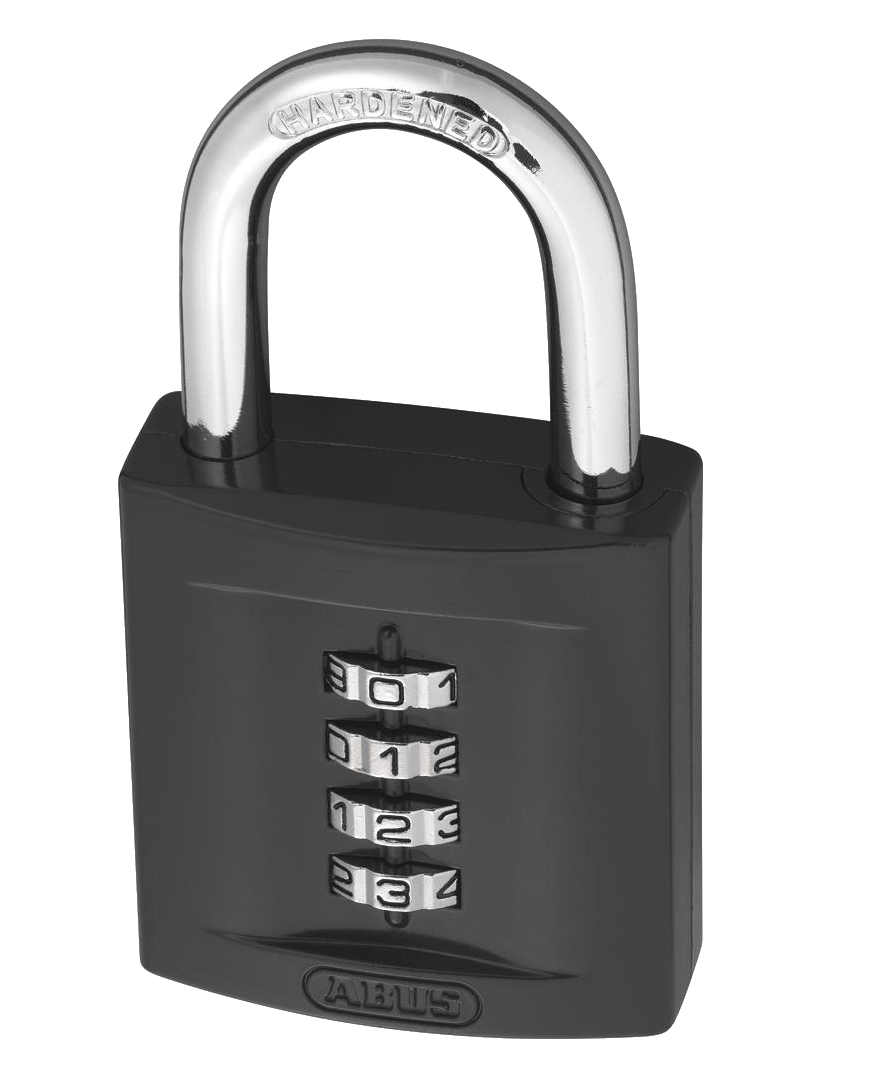 42mm ABUS 158 series combination open shackle padlock for keyless security.