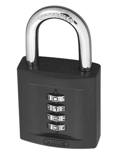 42mm ABUS 158 series combination open shackle padlock for keyless security.