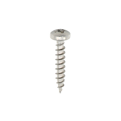 (BOX OF 200) 12 Gauge Classic Multi-Purpose Screws – PZ Pan Head A2 Stainless Steel – Corrosion Resistant Wood & Metal Fixing