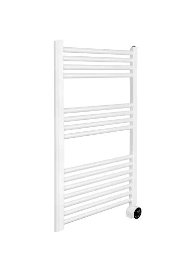 800 x 500mm Masterplug SmartEnergy Thermaline 500W white heated towel rail.