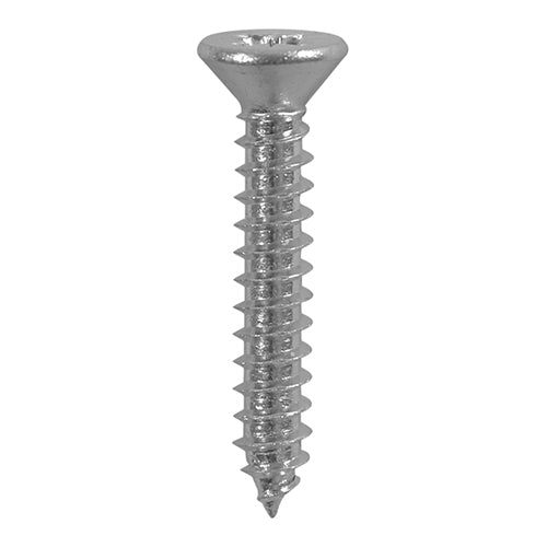 Metal Tapping Screws - PZ Countersunk Self-Tapping A2 Stainless Steel - Box of 200