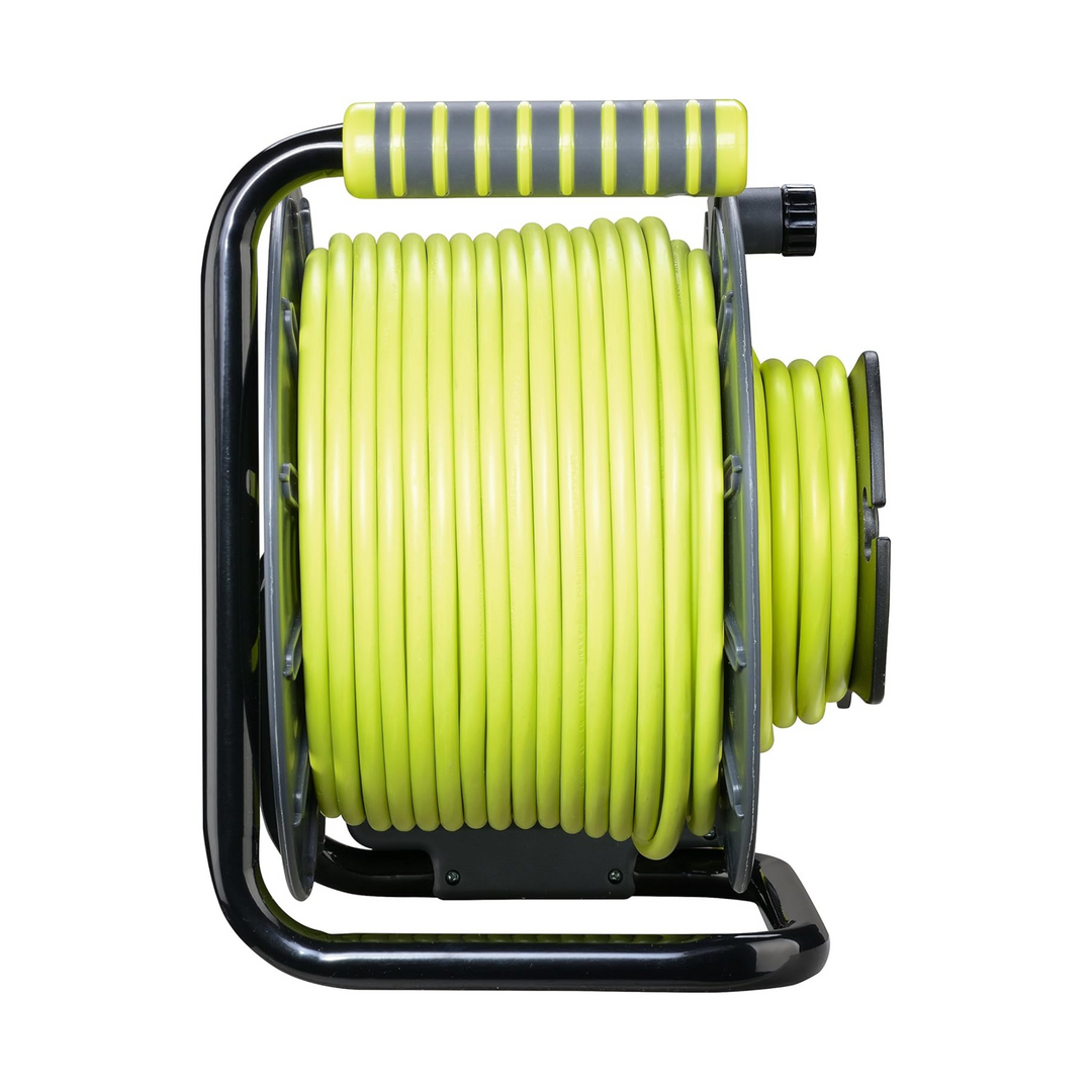 25m + 3m Masterplug OMU2513FL3IP-PX Pro-XT Open Weatherproof Cable Reel