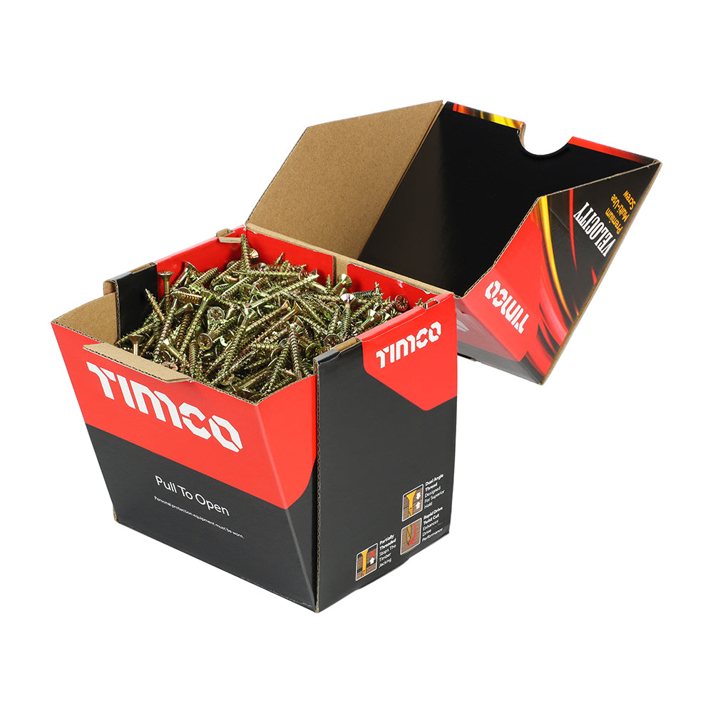 Timco Velocity Premium Multi-Use Screws - PZ - Double Countersunk - Yellow - 4.0 x 40