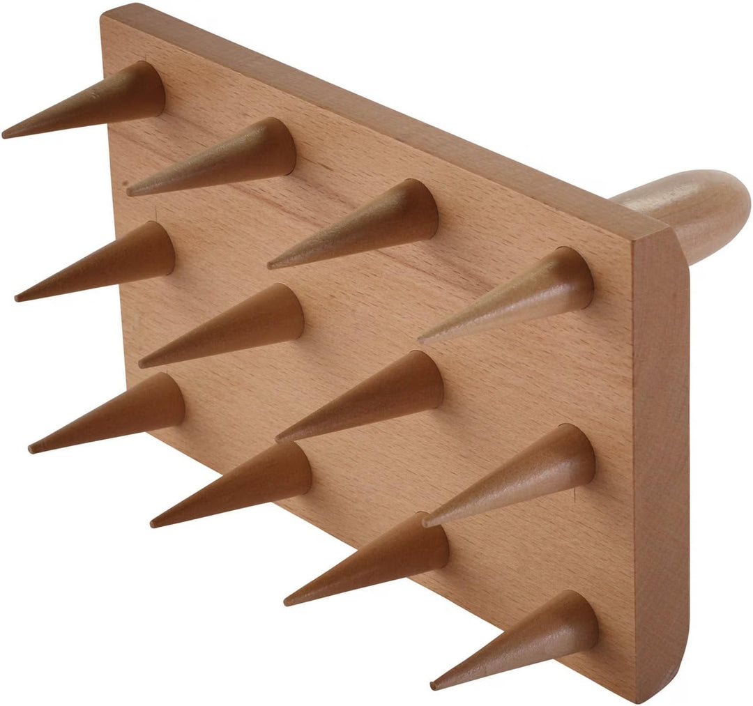 Draper Tools Heritage wooden multi-seed tray dibber 120mm x 200mm with 12 prongs.