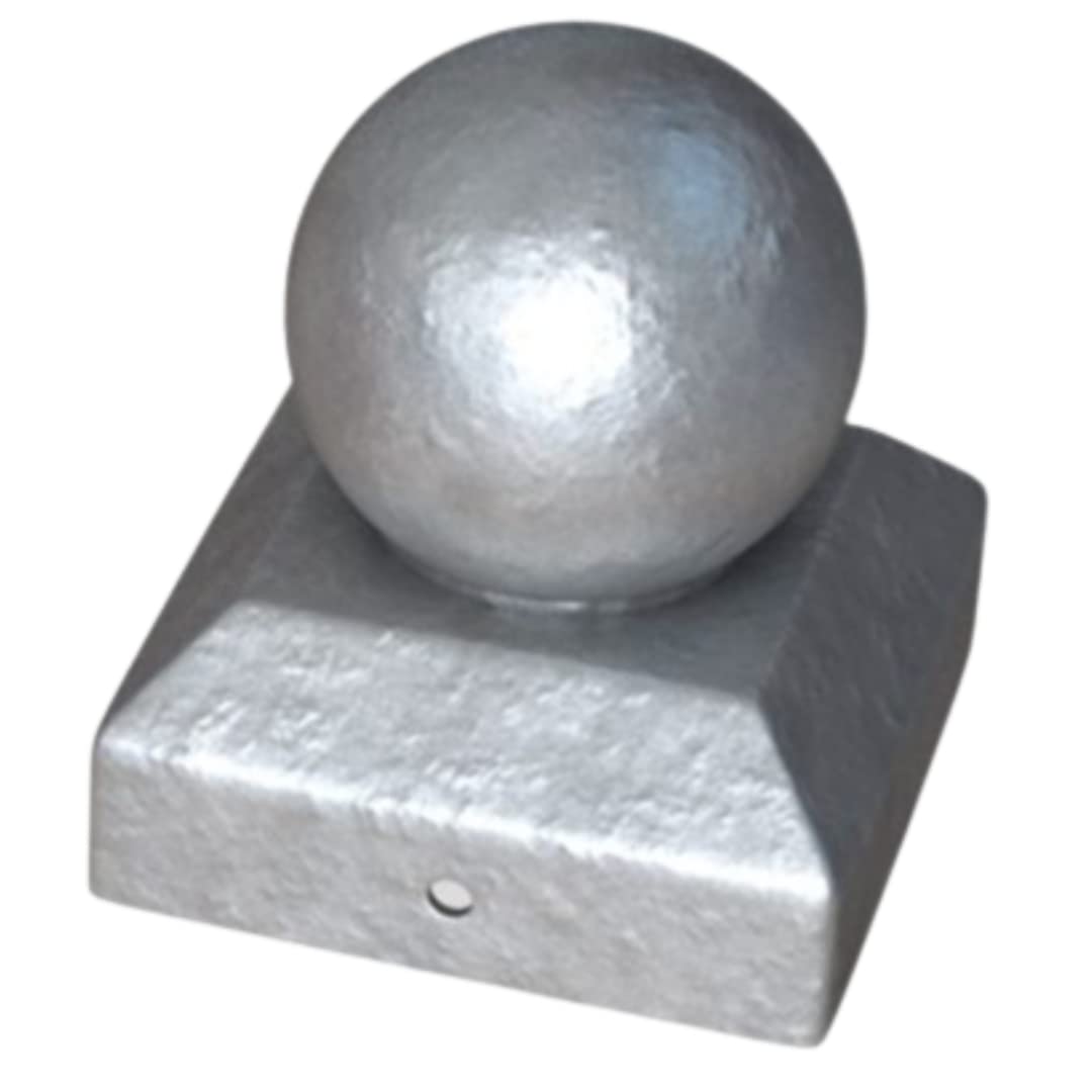 2x Silver Metal Fence Post Cap (Decorative Post Cap) Round Fence Post