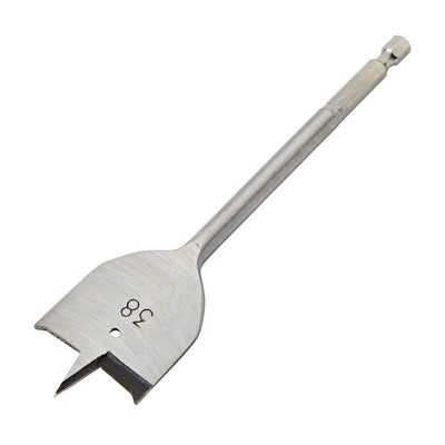 Draper 38 x 152mm flat wood drill bit with double-ground tri-point tip.