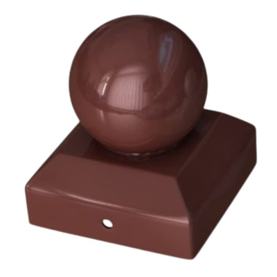 2x Red Oxide Metal Fence Ball Post Cap