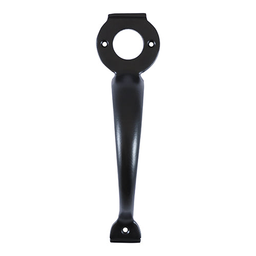 Escutcheon Handle Black – Door Pull Handle for Rim Cylinder Locks with Fixings Included