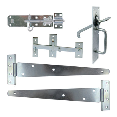 18" Side Gate Kit with Suffolk Latch & Brenton Padbolt – Zinc Plated Finish – Complete Fitting Set for Medium Gates (PACK OF 1)