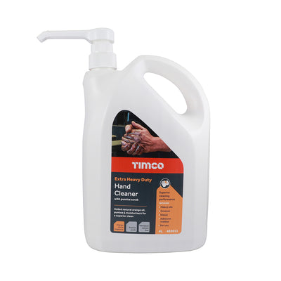 (BOTTLE OF 4L) Industrial Hand Cleaner with Pump – Citrus Solvent-Free Formula with Pumice Scrub for Oil, Grease & Paint Removal
