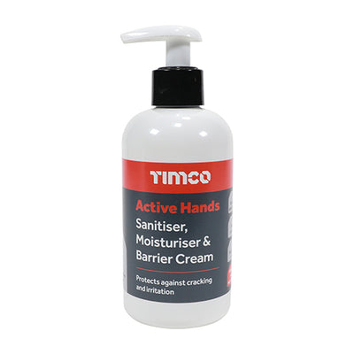 (BOTTLE OF 250ml) Active Hands Sanitiser, Moisturiser & Barrier Cream – Alcohol-Free Formula for Skin Protection & Hygiene – Pump Bottle