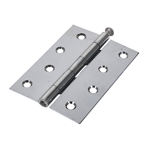 (PACK OF 1 PAIR) Plain Butt Hinge (1840) – Polished Chrome Loose Pin Door Hinge for Internal Doors – Steel Construction