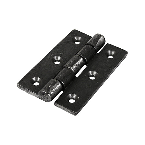 (PACK OF 1 PAIR) Cast Iron Butt Hinge (200) – Self Colour – Fixed Pin Traditional Hinge for Period & Rustic Doors