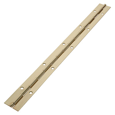 Piano Hinge – Electro Brass Continuous Hinge for Cabinets, Lids & Doors (1 Each)