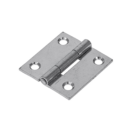 (PACK OF 1 PAIR) Plain Butt Hinge (1838) – Zinc Fixed Pin Square Corner Steel Door Hinge for Internal Doors, Cabinets & Furniture