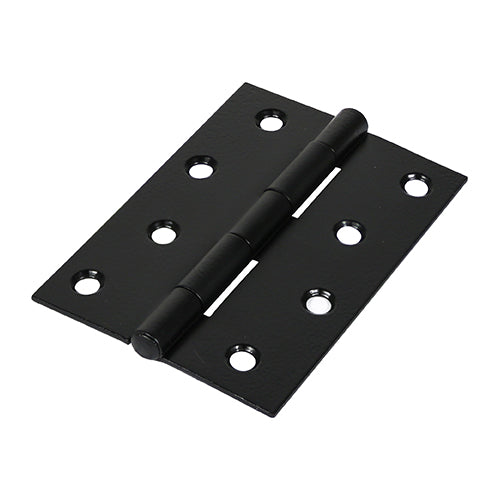 (PACK OF 1 PAIR) Plain Butt Hinge (1838) – Black Fixed Pin Steel Door Hinge for Internal Doors, Cabinets & Joinery