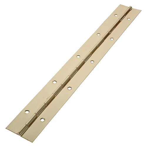 Piano Hinge – Electro Brass Continuous Hinge for Cabinets, Lids & Doors (1 Each)