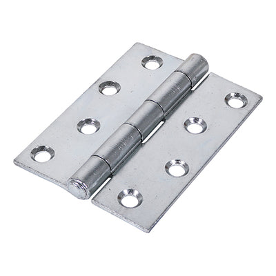 (PACK OF 1 PAIR) 100 x 73mm Strong Steel Plain Butt Hinge (451) – Zinc Door Hinge with Fixed Pin